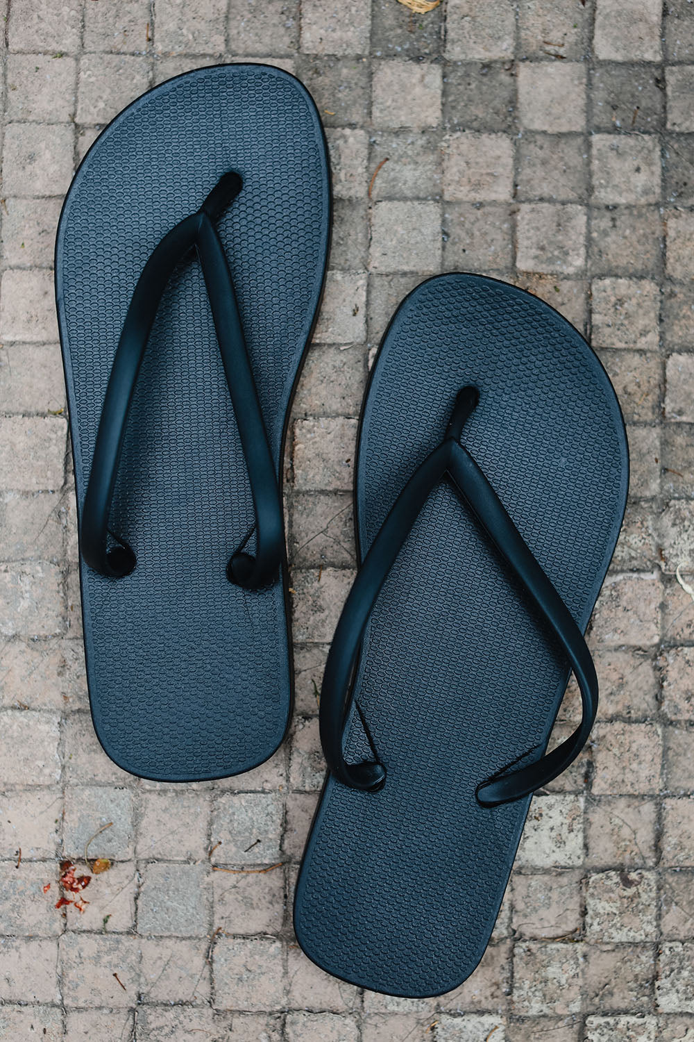 Pair of black flip-flops