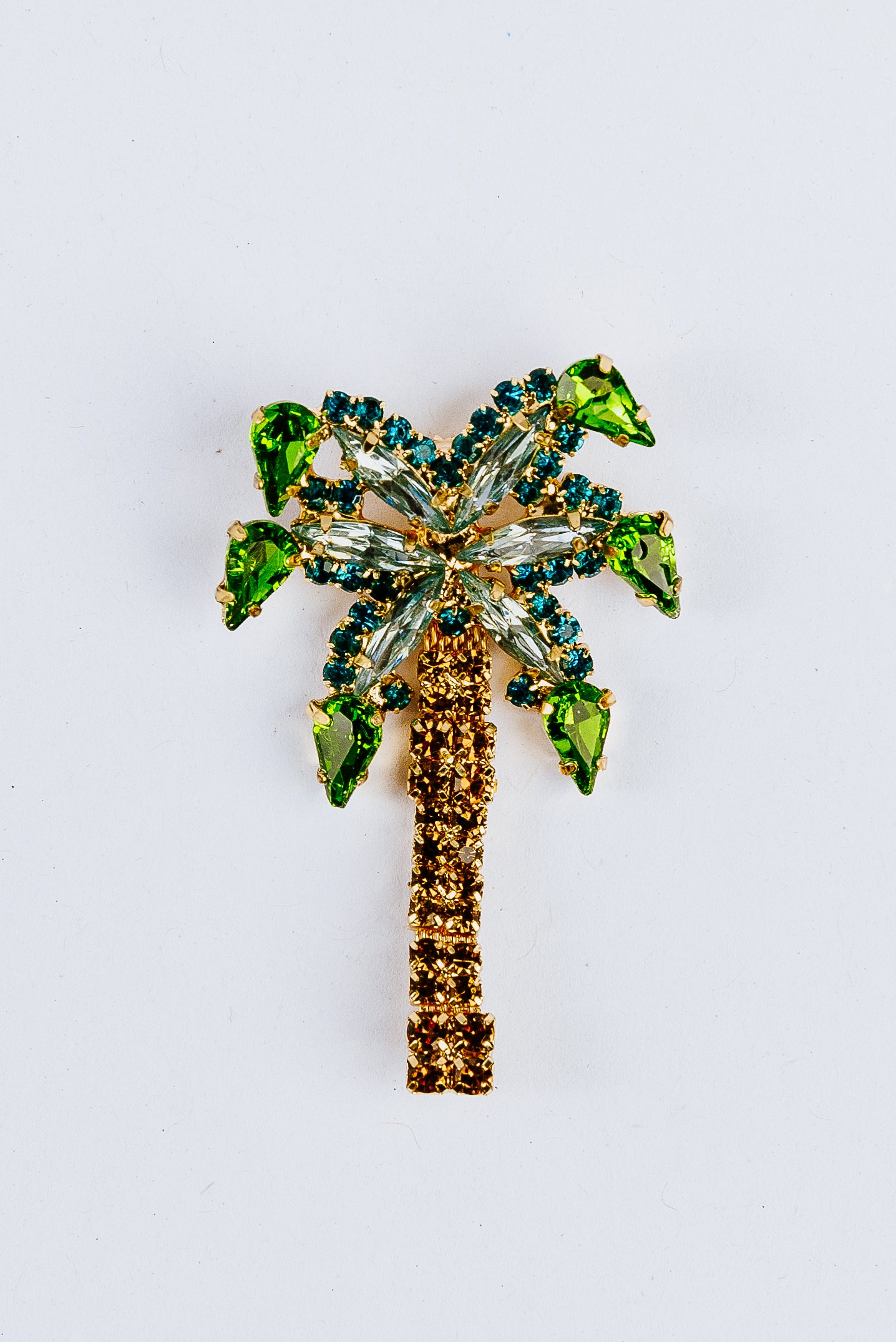 Decorative palm tree charm with gemstones