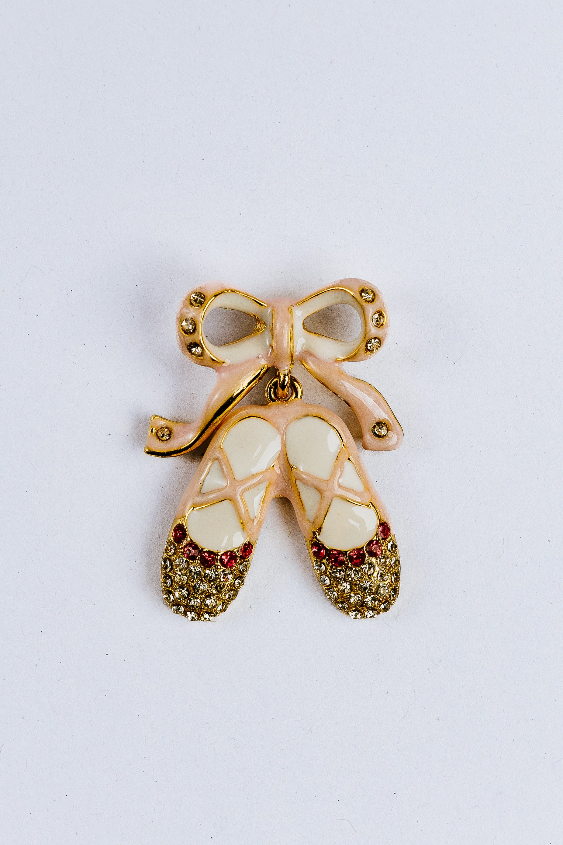 Ballet shoes charm with rhinestones
